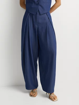 Co-Ord Chambray Wide Leg Wrap Detail Pants