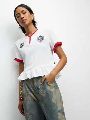 Redbat Athletics Women's Fitted Soccer White Top