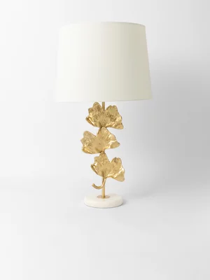 Ginko Leaves Table Lamp With Shade 