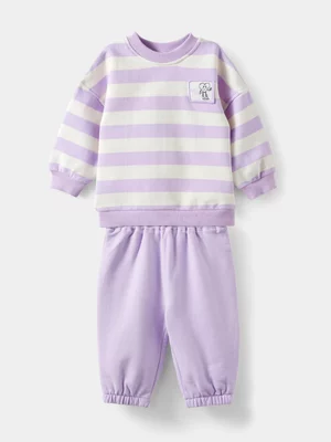 Cotton On Baby Purple Riley Sweater & Trackpants