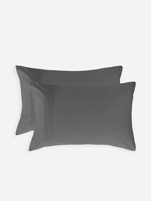 Volpes Astoria Egyptian Cotton 300tc Charcoal Pillowcase Pair