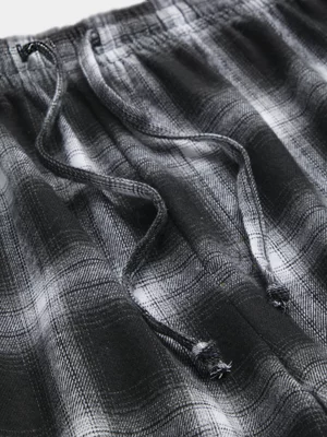 The FIX Men's Black Check Co-Ord Graphic Shorts