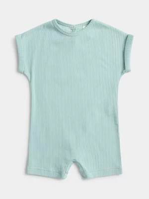 Jet Baby Unisex Harbor Grey Rib Romper