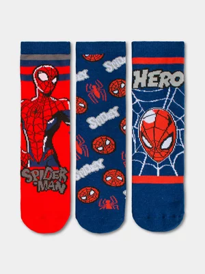 Spider-Man Red/Blue 3Pk Anklet Socks