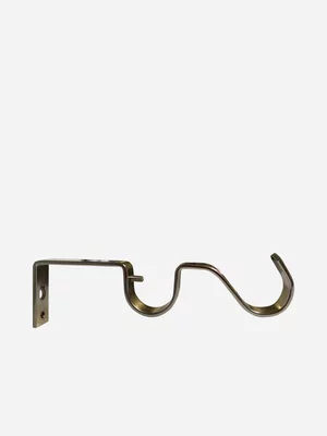 32/25mm Steel Double Curtain Rod Bracket Brushed Bronze