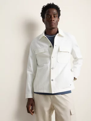 Fabiani Men's Natural Cream Twill Casual Shacket