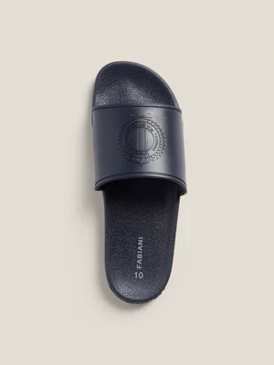 Fabiani Men's Blue Crest Pool Slide Navy