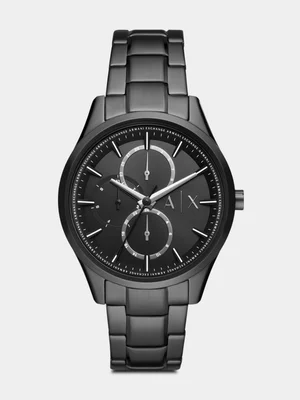 Armani Exchange Black Plated Stainless Steel Multi Dial Bracelet Watch