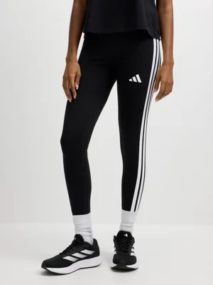adidas Womens 3-Stripes Black/White Leggings