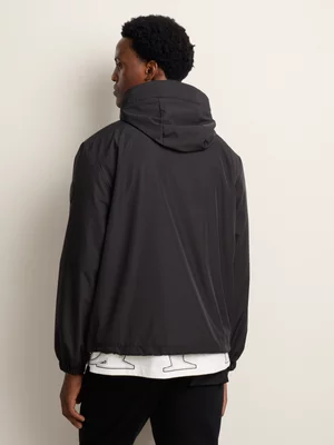 Fabiani Men's Black Classic Hooded Windbreaker Jacket