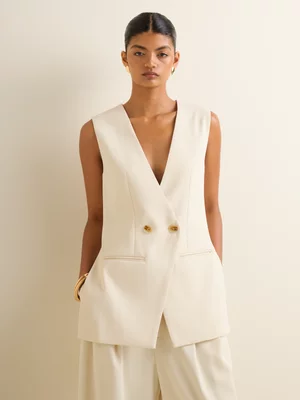 Women's Iconography Side Split Waistcoat Ivory