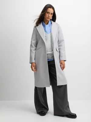 Exact Women's Grey Melton Coat