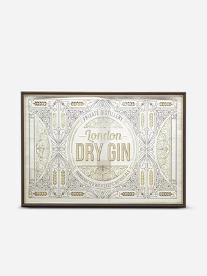 London Dry Gin Framed Printed Mirror Wall Art 