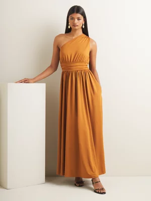 Women's Iconography Waisted One Shoulder Knit Maxi Dress