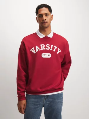 Exact Men's Red Graphic Print Sweat Top