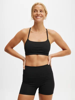 Women's Cotton On Black Active 365 Keyhole Crop Top