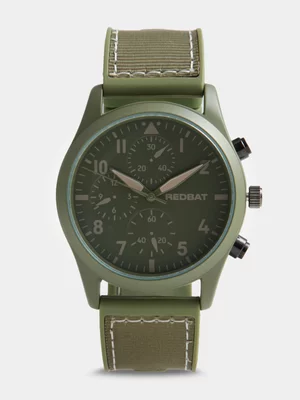 Redbat Unisex Tonal Woven Olive Watch