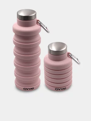 Civvio Silicone Collapsible 500ml Pink Flask