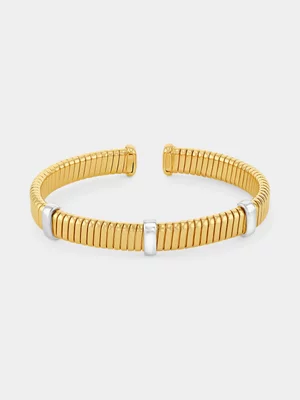 Yellow Gold Vermeil Ribbed Cuff