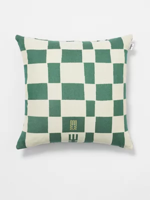 Rialheim Checkmate Scatter Cushion 60x60cm Green & Natural