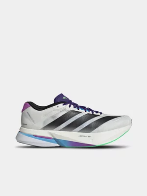 adidas Mens Adizero Boston 13 White/Black Running Shoes 