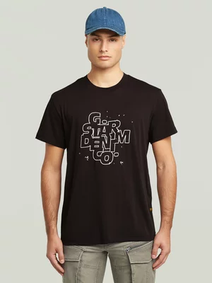 G-Star Men's HD Print Black T-Shirt