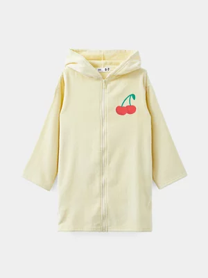 Cotton On Kids Yellow Zip Thru Hooded Towel