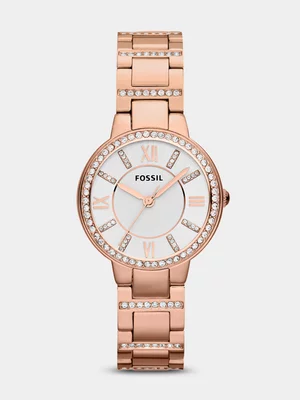 Fossil Virginia Rose Plated Stainless Steel Bracelet Watch