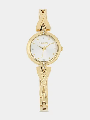 Tempo Ladies Gold Toned Bangle Watch
