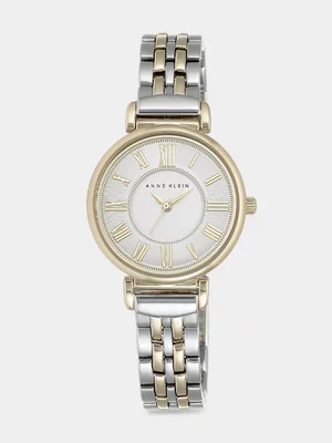 Anne Klein Ladies Roman Numeral Silver And Gold Tone Bracelet Watch