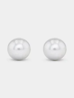 Sterling Silver Grey Freshwater Pearl Stud Earrings