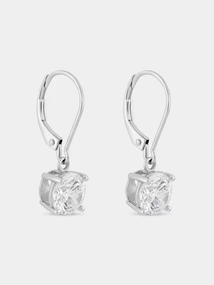 Cheté Sterling Silver Cubic Zirconia Round Drop Earrings