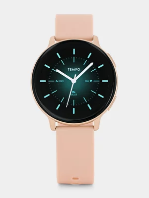 Tempo Pulse 9.0 Rose Plated Tan Silicone Smart Watch 