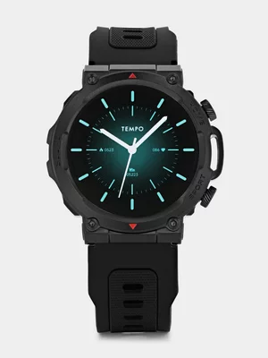 Tempo Pulse 10.0 Black Plated Black Silicone Smart Watch 