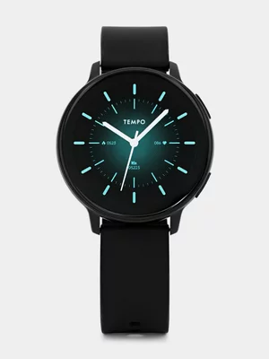 Tempo Pulse 9.0 Black Plated Black Silicone Smart Watch 