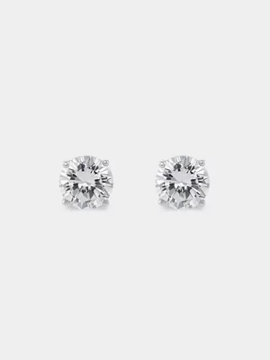 Sterling Silver Cubic Zirconia 6mm Round Studs