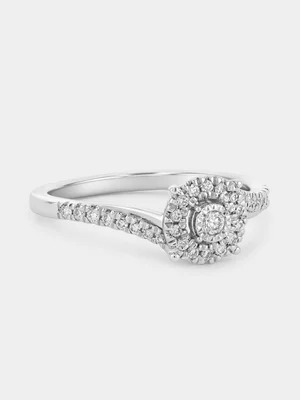 Sterling Silver Lab Grown Diamond Halo Embrace Ring  