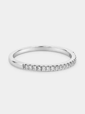 Sterling Silver Lab Grown Diamond Pavé Anniversary Ring   