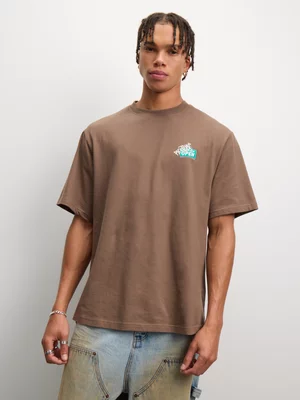 Redbat Athletics Men's Graphic Brown T-Shirt 