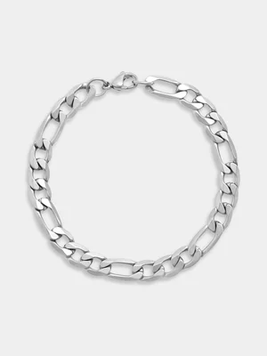 Tempo Jewellery Silver Plated Figaro Bracelet  