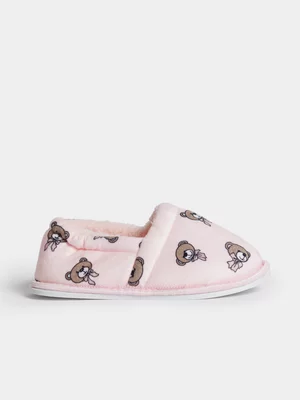 Exact Younger Girl's Pink Teddy Slippers