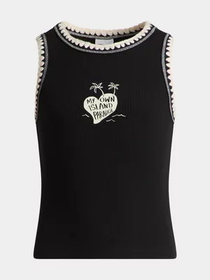Girls Rib Stitch Detail Vest