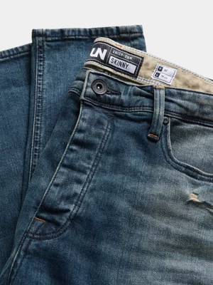 Union-DNM Men's Rip and Repair Tint Wash Jeans