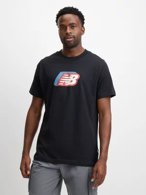 Mens New Balance MT53961 Black Tee