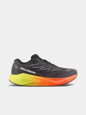 Salomon Mens Aero Blaze 4 Gradient Black/White/Safety Yellow Trail Running Shoes