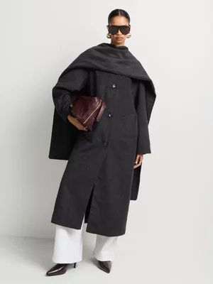 Luella Detachable Scarf Wool Blend Coat