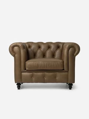 Madison 1 seater Leather Codiac Taupe