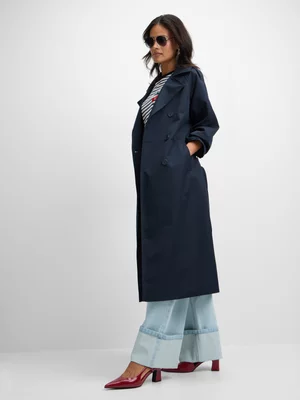 Jet Women’s Navy Longer Length Trenchcoat
