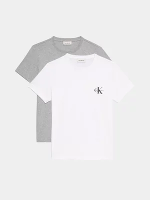 Women's Calvin Klein Grey  A- Logo 2 Pack T-Shirt