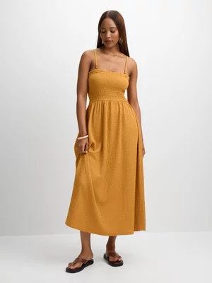 Exact Women's Yellow Shirred Sundress